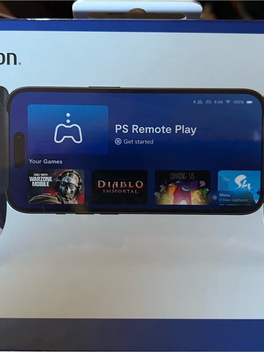 Sony PS Remote Play Smartphone Interface - Blue and Black